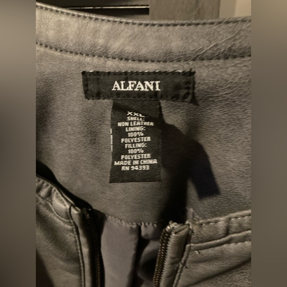 BNWOT Alfani Charcoal Leather Jacket XXL - Picture 3 of 3